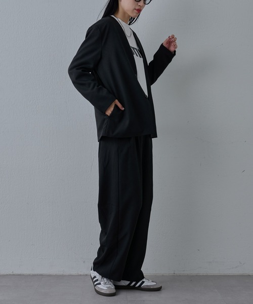 COLONY 2139（コロニートゥーワンスリーナイン）の「ウォッシャブルケアノーカラージャケット（ノーカラージャケット・メンズ・グレー/ブラック・LARGE/MEDIUM）」の12枚目の写真