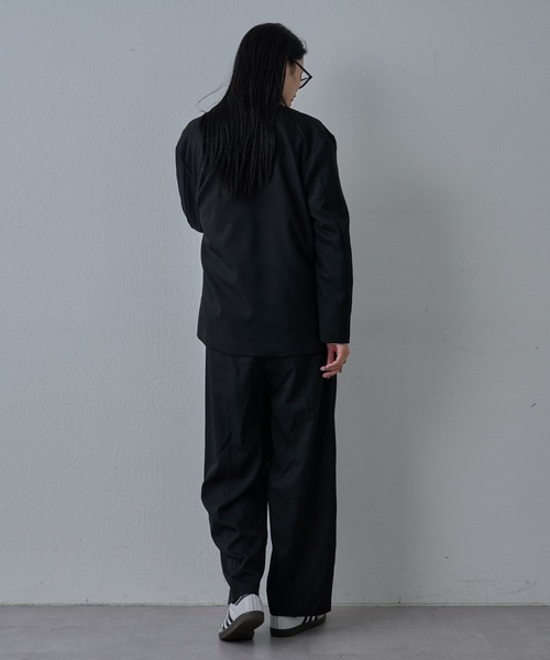 COLONY 2139（コロニートゥーワンスリーナイン）の「ウォッシャブルケアノーカラージャケット（ノーカラージャケット・メンズ・グレー/ブラック・LARGE/MEDIUM）」の13枚目の写真