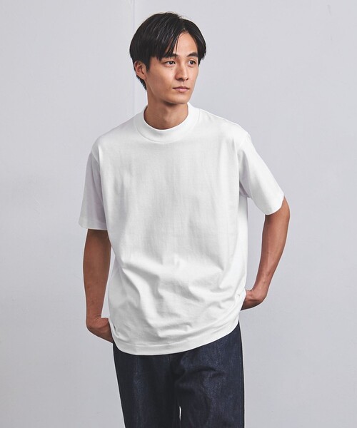UNITED ARROWS（ユナイテッドアローズ）の「SARROWS/サローズ オーガニックコットン モックネック Tシャツ（Tシャツ/カットソー・メンズ・ホワイト/ダークグレー・S/M/L/XL）」の4枚目の写真