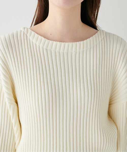 セール】もちもちワイドリブぽわ袖ニット（ニット/セーター）｜natural
