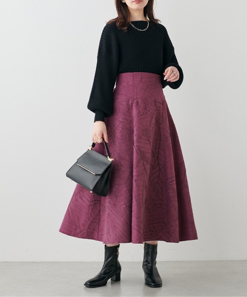 natural couture（ナチュラルクチュール）の「もちもちワイドリブぽわ袖ニット（ニット/セーター・レディース・グレー/ブラック/アイボリー/ボルドー/グリーン/モカ/ラベンダー・FREE）」の15枚目の写真