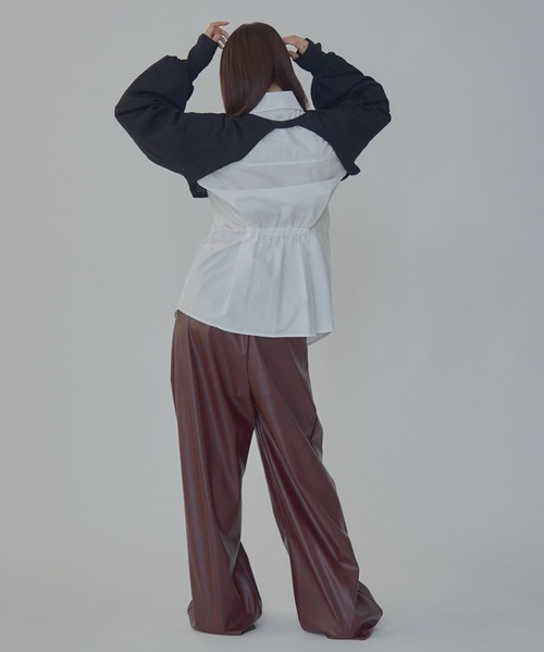 bita.(ビタ)の「JQショート2wayトップス(Tシャツ/カットソー・レディース・ブラック/ホワイト・FREE)」の4枚目の写真