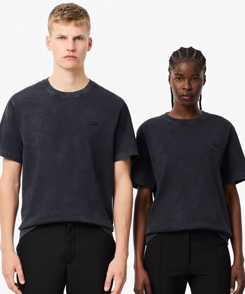 LACOSTE(ラコステ)の「ヘビーウェイト エッセンシャル ウォッシュド加工 半袖Tシャツ(Tシャツ/カットソー・メンズ・ベージュ/ブラック/ライトブルー・M/L/XL/S/XS)」の4枚目の写真