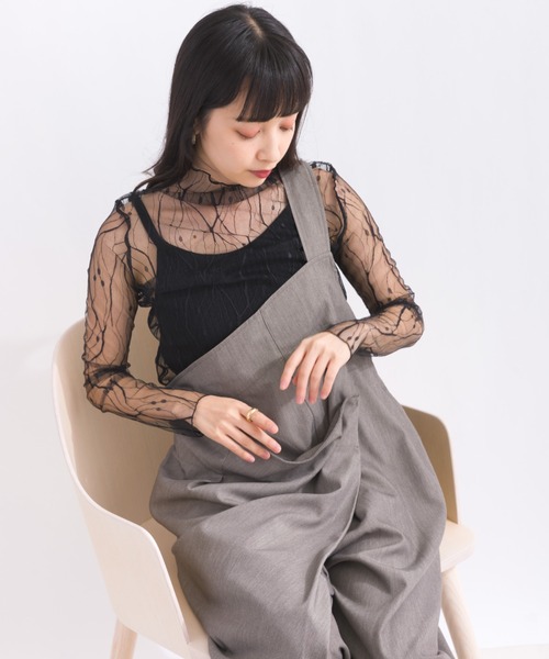 terrace(テラス)の「刺繍チュールトップ(Tシャツ/カットソー・レディース・アイボリー/ブラック系その他2/オフホワイト/ブラック系その他・MEDIUM)」の19枚目の写真