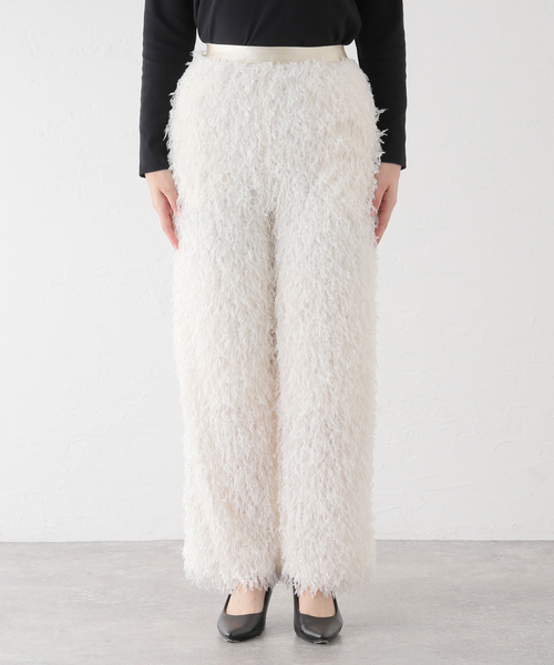 Noble（ノーブル）の「フェザーヤーンイージーパンツ（スラックス・レディース・ホワイト/ブラック・36/38）」の21枚目の写真