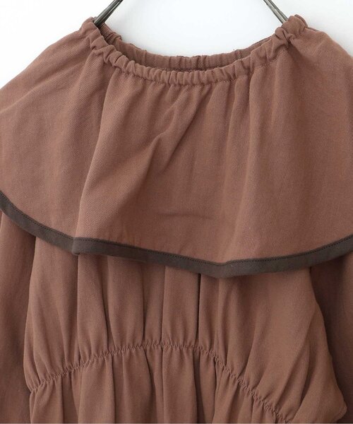 p.premier（ピードットプルミエ）の「イロチ買いしたい衿フリルのワンピース（ワンピース・キッズ・チャコール/イエロー/ブラウン/グリーン/ピンク/レッド・80/90/100/110/120/130/140）」の18枚目の写真