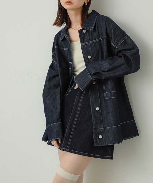 SENSE OF PLACE by URBAN RESEARCH(センスオブプレイスバイアーバンリサーチ)の「シシュウデニムミニスカート(スカート・レディース・ワンウォッシュ/ライトインディゴブルー・SMALL/MEDIUM)」の8枚目の写真