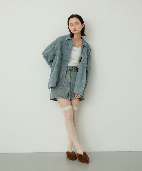 SENSE OF PLACE by URBAN RESEARCH(センスオブプレイスバイアーバンリサーチ)の「シシュウデニムミニスカート(スカート・レディース・ワンウォッシュ/ライトインディゴブルー・SMALL/MEDIUM)」の16枚目の写真