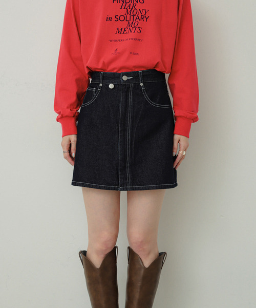 SENSE OF PLACE by URBAN RESEARCH(センスオブプレイスバイアーバンリサーチ)の「シシュウデニムミニスカート(スカート・レディース・ワンウォッシュ/ライトインディゴブルー・SMALL/MEDIUM)」の17枚目の写真