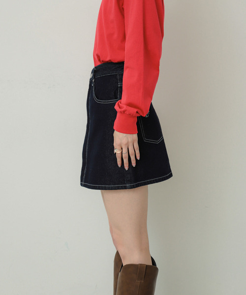 SENSE OF PLACE by URBAN RESEARCH(センスオブプレイスバイアーバンリサーチ)の「シシュウデニムミニスカート(スカート・レディース・ワンウォッシュ/ライトインディゴブルー・SMALL/MEDIUM)」の18枚目の写真