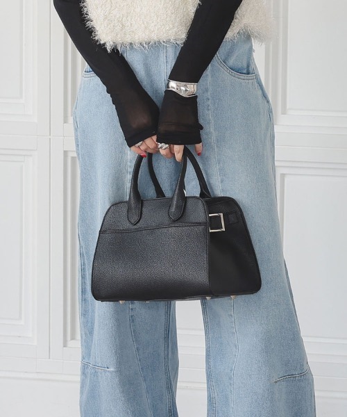 DONOBAN（ドノバン）の「ショルダー付きサイドベルトトートバッグ（トートバッグ・レディース・ブラック/ベージュ系その他・ONESIZE）」の2枚目の写真