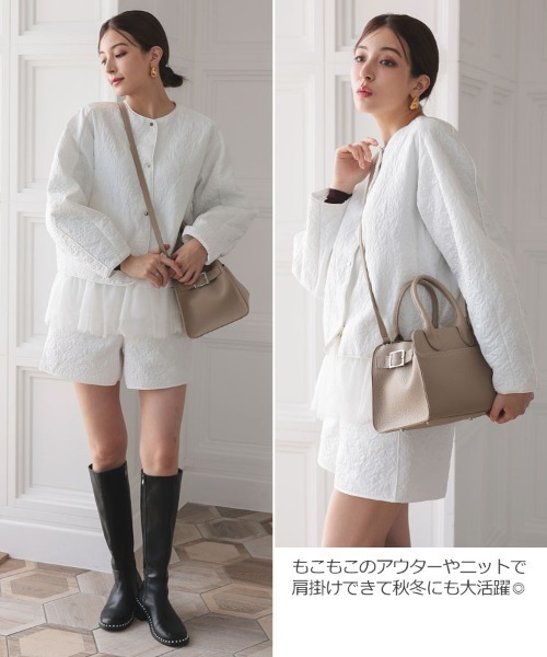 DONOBAN（ドノバン）の「ショルダー付きサイドベルトトートバッグ（トートバッグ・レディース・ブラック/ベージュ系その他・ONESIZE）」の4枚目の写真