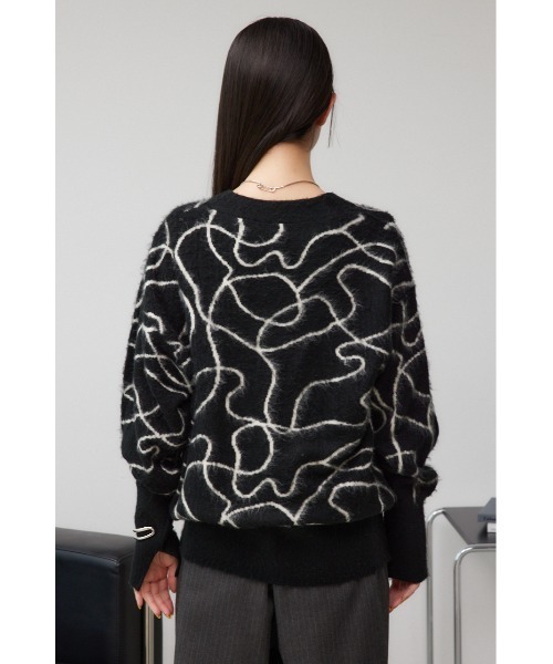 AZUL by moussy(アズールバイマウジー)の「ライン柄ニットカーディガン(カーディガン/ボレロ・レディース・ブラック系その他/グリーン系その他/グレー系その他・FREE)」の9枚目の写真