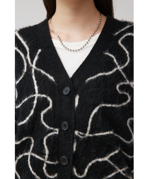 AZUL by moussy(アズールバイマウジー)の「ライン柄ニットカーディガン(カーディガン/ボレロ・レディース・ブラック系その他/グリーン系その他/グレー系その他・FREE)」の10枚目の写真