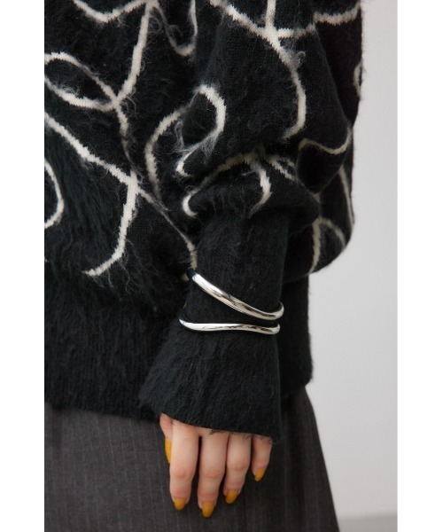 AZUL by moussy(アズールバイマウジー)の「ライン柄ニットカーディガン(カーディガン/ボレロ・レディース・ブラック系その他/グリーン系その他/グレー系その他・FREE)」の13枚目の写真