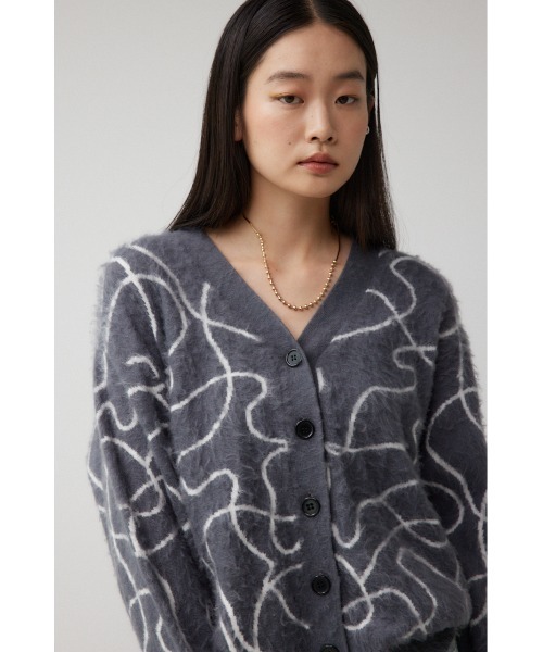 AZUL by moussy(アズールバイマウジー)の「ライン柄ニットカーディガン(カーディガン/ボレロ・レディース・ブラック系その他/グリーン系その他/グレー系その他・FREE)」の17枚目の写真