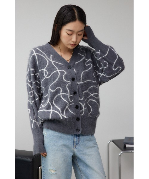 AZUL by moussy(アズールバイマウジー)の「ライン柄ニットカーディガン(カーディガン/ボレロ・レディース・ブラック系その他/グリーン系その他/グレー系その他・FREE)」の18枚目の写真