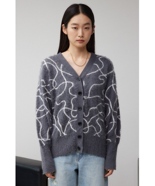 AZUL by moussy(アズールバイマウジー)の「ライン柄ニットカーディガン(カーディガン/ボレロ・レディース・ブラック系その他/グリーン系その他/グレー系その他・FREE)」の20枚目の写真