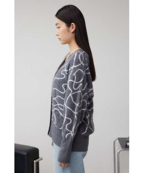 AZUL by moussy(アズールバイマウジー)の「ライン柄ニットカーディガン(カーディガン/ボレロ・レディース・ブラック系その他/グリーン系その他/グレー系その他・FREE)」の21枚目の写真