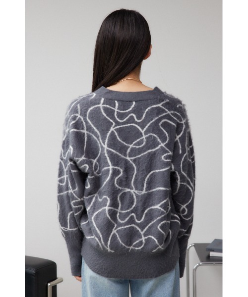 AZUL by moussy(アズールバイマウジー)の「ライン柄ニットカーディガン(カーディガン/ボレロ・レディース・ブラック系その他/グリーン系その他/グレー系その他・FREE)」の22枚目の写真