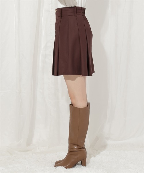WILLSELECTION（ウィルセレクション）の「ダブルウエストプリーツスカショーパン（スカート・レディース・グレー/ブラック/ダークブラウン・FREE）」の5枚目の写真