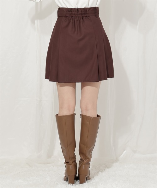 WILLSELECTION（ウィルセレクション）の「ダブルウエストプリーツスカショーパン（スカート・レディース・グレー/ブラック/ダークブラウン・FREE）」の6枚目の写真