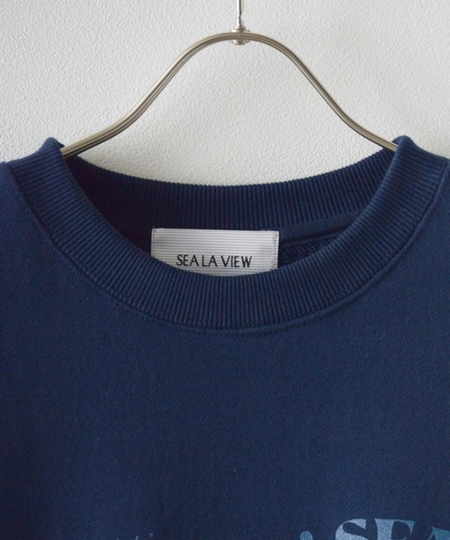 ROOPTOKYO（ループトウキョウ）の「【SEA LA VIEW / シーラビユウ】オーバーサイズ 英字ロゴプリントスウェット 裏毛 ユニセックス オーバーサイズ（スウェット・レディース・ホワイト/ネイビー/サックスブルー・L/M）」の9枚目の写真