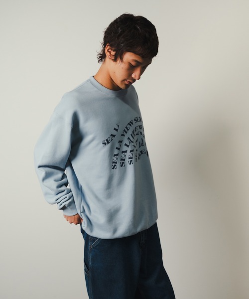 ROOPTOKYO（ループトウキョウ）の「【SEA LA VIEW / シーラビユウ】オーバーサイズ 英字ロゴプリントスウェット 裏毛 ユニセックス オーバーサイズ（スウェット・レディース・ホワイト/ネイビー/サックスブルー・L/M）」の22枚目の写真