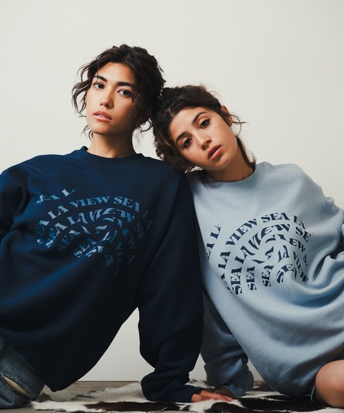 ROOPTOKYO（ループトウキョウ）の「【SEA LA VIEW / シーラビユウ】オーバーサイズ 英字ロゴプリントスウェット 裏毛 ユニセックス オーバーサイズ（スウェット・レディース・ホワイト/ネイビー/サックスブルー・L/M）」の17枚目の写真