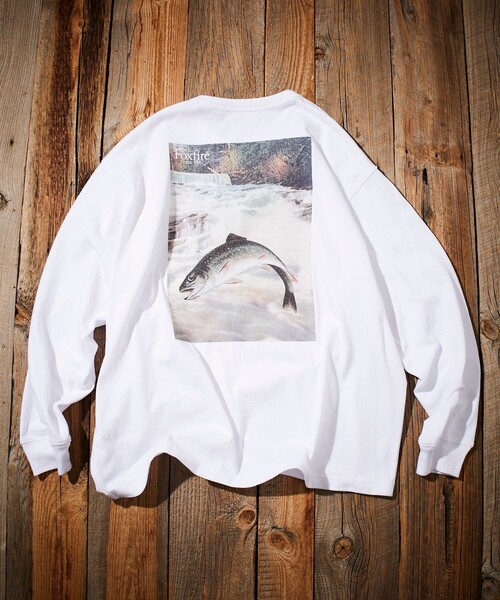 Foxfire（フォックスファイヤー）の「Foxfire/フォックスファイヤー 別注 Foxfire プリントクルーネック ロングスリーブTシャツ/カタログトラウト/バックプリント/リラックスフィット/10.5オンス（Tシャツ/カットソー・メンズ・ホワイト/チャコール/アッシュグレー・LARGE/MEDIUM）」の21枚目の写真