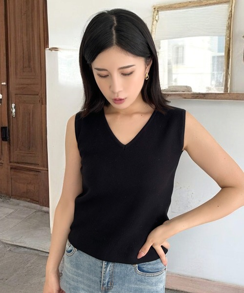 Virina ルカパール　ノースリーブトップス スーパーファインメリノ・ノースリーブトップス/40代50代からの