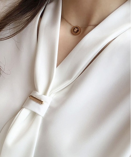 BLANC FICELLE(ブランフィセル)の「リボンシャツ(シャツ/ブラウス・レディース・アイボリー/ブルー/ピンク・M/L/XL/S)」の12枚目の写真