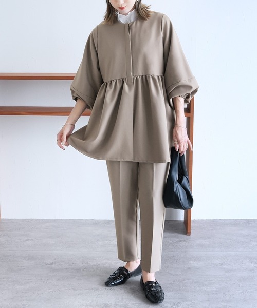 reca ぺプラムギャザージャケット ペプラムギャザージャケット（スーツジャケット）｜reca（レカ