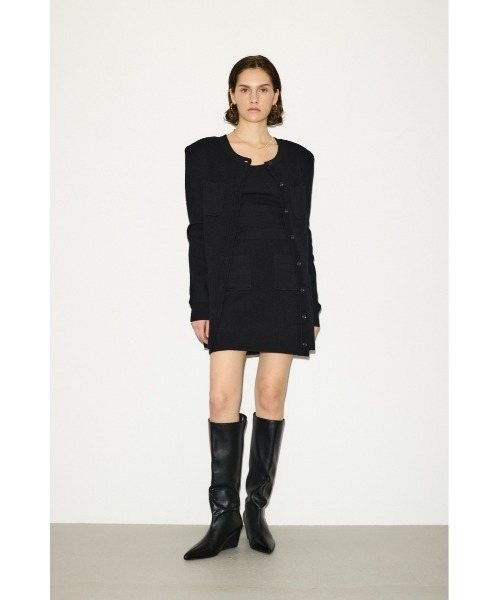 THROW by SLY（スローバイスライ）の「THROW　RIB HG BARE TOP リブ ハイゲージ ブラ トップ（キャミソール・レディース・キャメル/ブラック・FREE）」の3枚目の写真