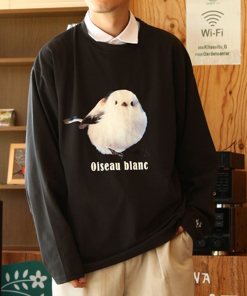 ZIP FIVE(ジップファイブ)の「【ZIP FIVE】 天竺 ホワイト アニマル プリント 刺繍 ロングスリーブ Tシャツ / 猫 / 長袖 / ロンT(Tシャツ/カットソー・レディース・グレー系2/グレー系3/グレー系/チャコール/グレー系1・MEDIUM/LARGE/X-LARGE)」の5枚目の写真