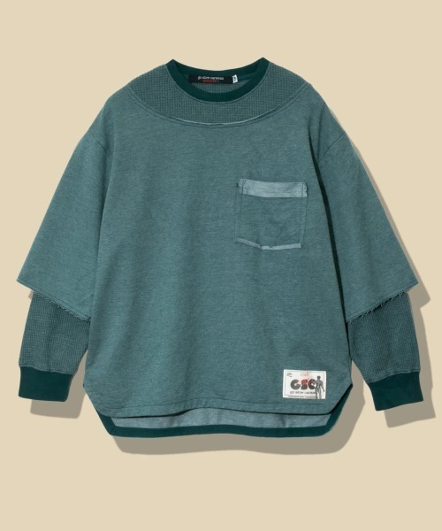 【セール】MIX FAB ピグメントメランジ切替プルオーバー（スウェット）｜go slow caravan（ゴースローキャラバン） 5,544円