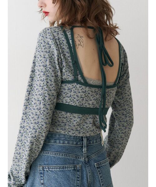 MILLER(ミラー)の「【MILLER】ビスチェレイヤードトップス(Tシャツ/カットソー・レディース・グリーン/アイボリー/グレー・MEDIUM)」の17枚目の写真