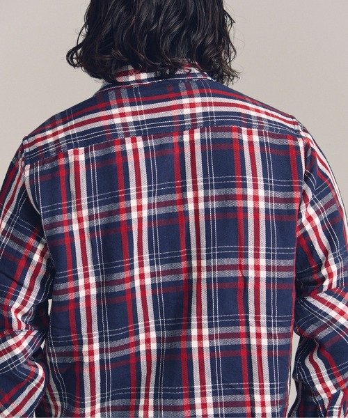 JACKROSE（ジャックローズ）の「JE HEAVY FLANNEL CHECK WORK SHIRTS（シャツ/ブラウス・メンズ・レンガ/サックスブルー/ホワイト/アイボリー/オレンジ/ネイビー・XL/L/M）」の7枚目の写真