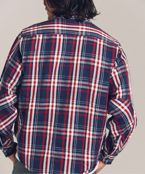 JACKROSE（ジャックローズ）の「JE HEAVY FLANNEL CHECK WORK SHIRTS（シャツ/ブラウス・メンズ・レンガ/サックスブルー/ホワイト/アイボリー/オレンジ/ネイビー・XL/L/M）」の8枚目の写真