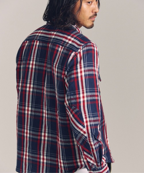 JACKROSE（ジャックローズ）の「JE HEAVY FLANNEL CHECK WORK SHIRTS（シャツ/ブラウス・メンズ・レンガ/サックスブルー/ホワイト/アイボリー/オレンジ/ネイビー・XL/L/M）」の9枚目の写真