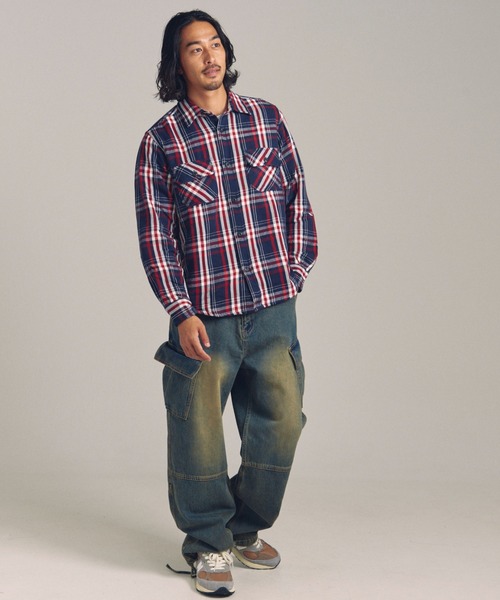 JACKROSE（ジャックローズ）の「JE HEAVY FLANNEL CHECK WORK SHIRTS（シャツ/ブラウス・メンズ・レンガ/サックスブルー/ホワイト/アイボリー/オレンジ/ネイビー・XL/L/M）」の11枚目の写真