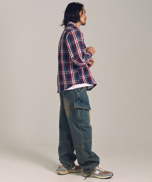 JACKROSE（ジャックローズ）の「JE HEAVY FLANNEL CHECK WORK SHIRTS（シャツ/ブラウス・メンズ・レンガ/サックスブルー/ホワイト/アイボリー/オレンジ/ネイビー・XL/L/M）」の14枚目の写真