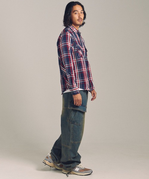 JACKROSE（ジャックローズ）の「JE HEAVY FLANNEL CHECK WORK SHIRTS（シャツ/ブラウス・メンズ・レンガ/サックスブルー/ホワイト/アイボリー/オレンジ/ネイビー・XL/L/M）」の15枚目の写真