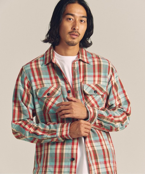 JACKROSE（ジャックローズ）の「JE HEAVY FLANNEL CHECK WORK SHIRTS（シャツ/ブラウス・メンズ・レンガ/サックスブルー/ホワイト/アイボリー/オレンジ/ネイビー・XL/L/M）」の19枚目の写真