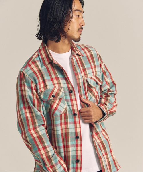 JACKROSE（ジャックローズ）の「JE HEAVY FLANNEL CHECK WORK SHIRTS（シャツ/ブラウス・メンズ・レンガ/サックスブルー/ホワイト/アイボリー/オレンジ/ネイビー・XL/L/M）」の20枚目の写真