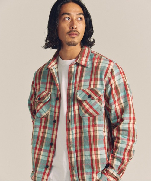 JACKROSE（ジャックローズ）の「JE HEAVY FLANNEL CHECK WORK SHIRTS（シャツ/ブラウス・メンズ・レンガ/サックスブルー/ホワイト/アイボリー/オレンジ/ネイビー・XL/L/M）」の22枚目の写真