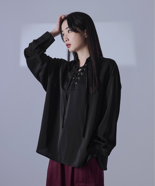 Ellno Loset（エルノロゼット）の「レースアップスキッパーシャツ/LS（シャツ/ブラウス・メンズ・ブラック/オフホワイト/ボルドー/ブルー系その他・LARGE/MEDIUM/SMALL）」の20枚目の写真
