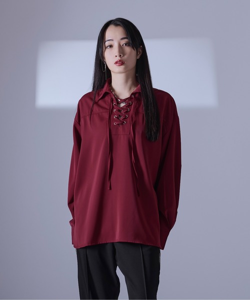 トップス ALLPRESS レースアップスキッパーシャツ/LS（シャツ/ブラウス）｜Ellno