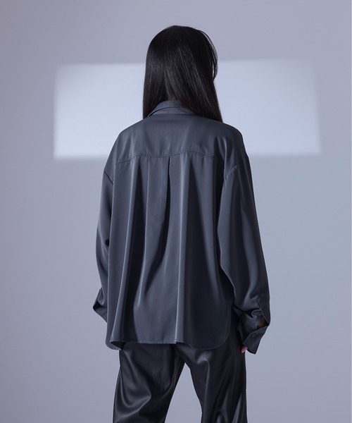 ESLOW ドレスシャツブラウス レースアップスリーブ  エスロー レースアップスキッパーシャツ/LS（シャツ/ブラウス）｜Ellno