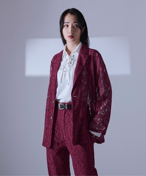 Ellno Loset（エルノロゼット）の「レースアップスキッパーシャツ/LS（シャツ/ブラウス・メンズ・ブラック/オフホワイト/ボルドー/ブルー系その他・LARGE/MEDIUM/SMALL）」の11枚目の写真